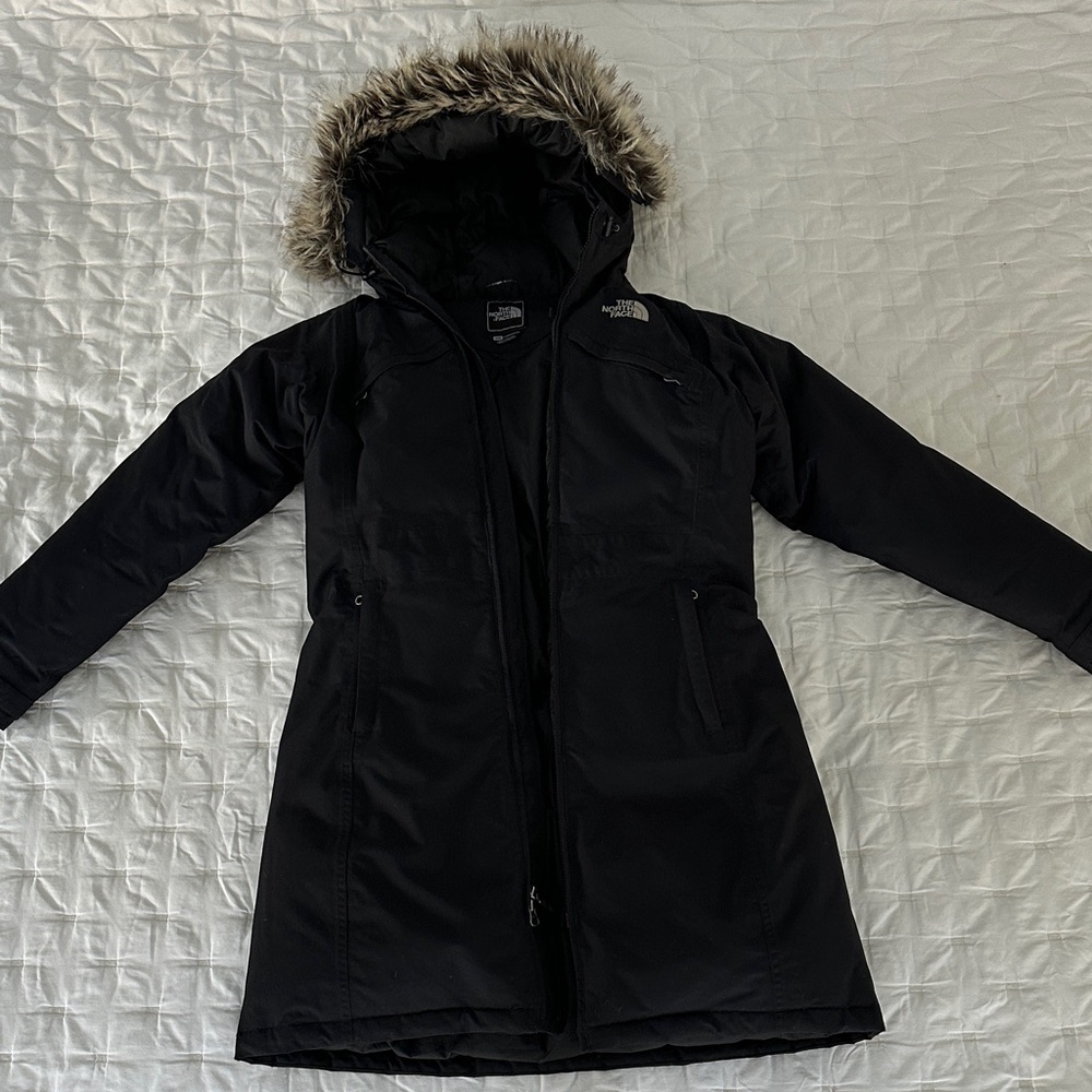 The North Face Women's Black Ski Jacket with Fur Trimmed Hood